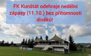 FK Kunštát bude hrát v neděli 11.10. bez přítomnosti diváků.