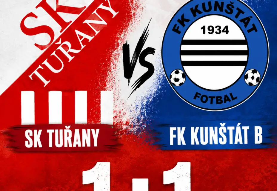 B tým proti druhému týmu tabulky remizoval na jeho hřišti 1:1