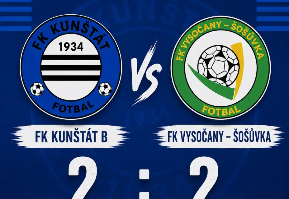 B tým remizoval s Vysočany - Šošůvkou 2:2