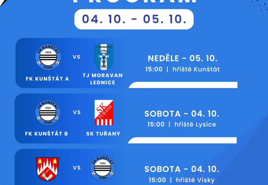 Program na nadcházející víkend