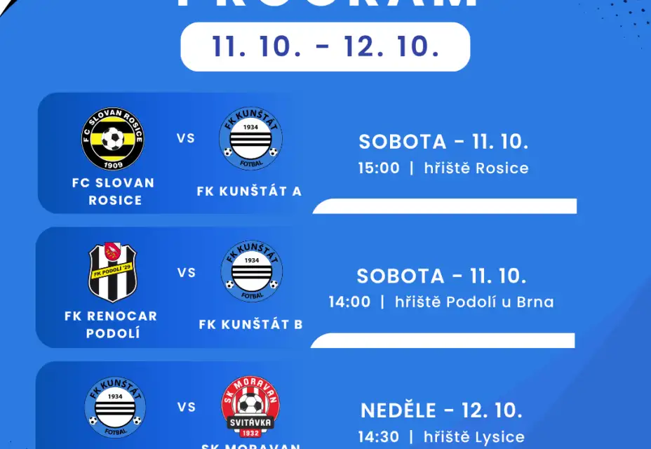 Program na nadcházející víkend