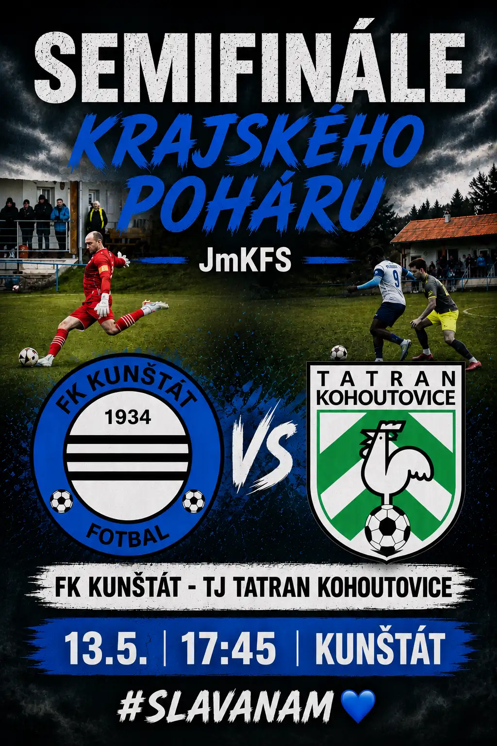Semifinále Krajského poháru tuto středu v Kunštátu!