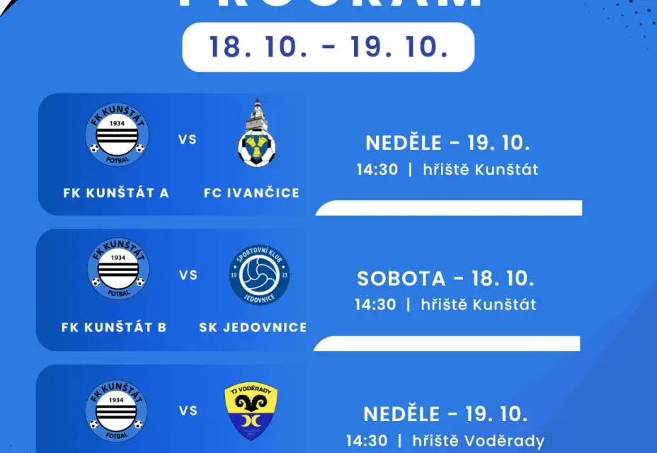 Program na nadcházející víkend